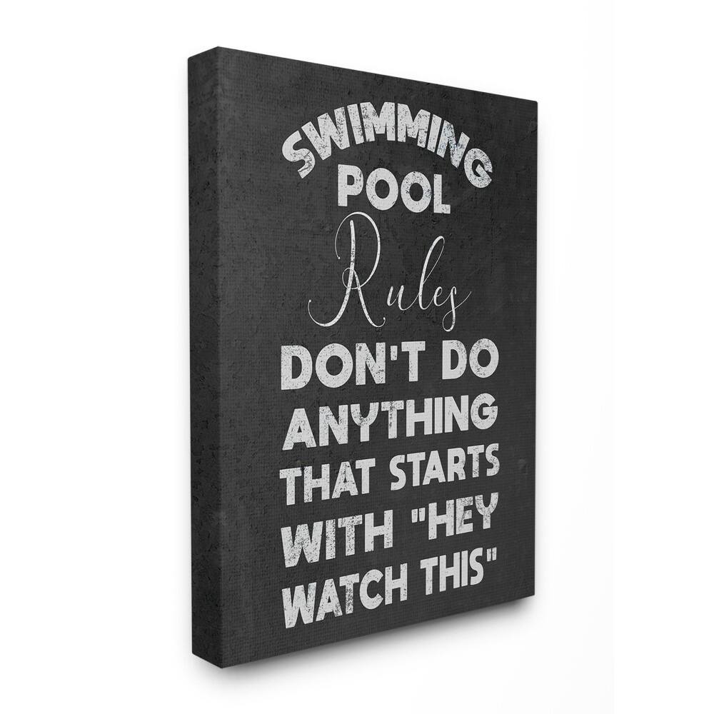 Stupell Don't Do Anything That Starts with Hey Pool Rules, 11 x 14, Proudly Made in USA - Multi-Color