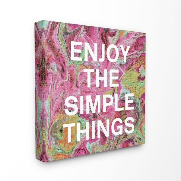 The Stupell Home Decor Enjoy The Simple Things Bright Multi Colored Marble Background 17 X 17 Proudly Made In Usa