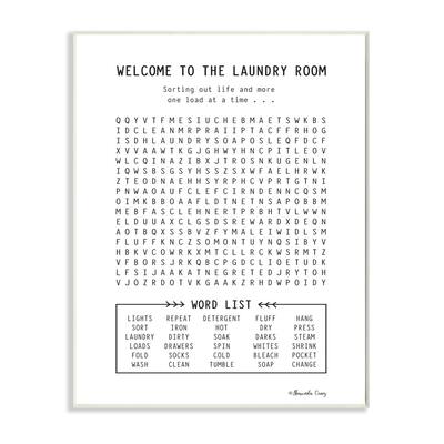 The Stupell Home Decor Black and White Laundry Room Crossword Puzzle