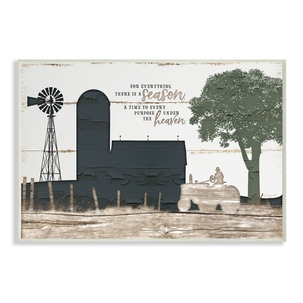 The Stupell Home Decor For Everything There Is A Season Farm Homestead Silhouette, 12 x 18, Proudly Made in USA - 12 x 18