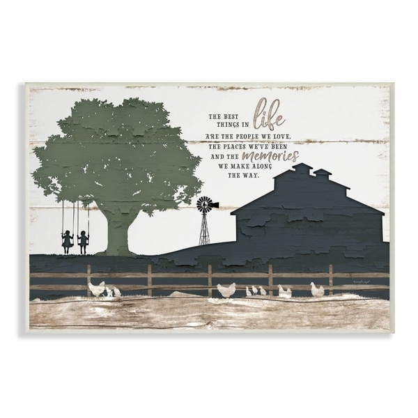 The Stupell Home Decor The Best Things In Life Are The People We Love Farm Homestead Silhouette, 10 x 15, Proudly Made in USA