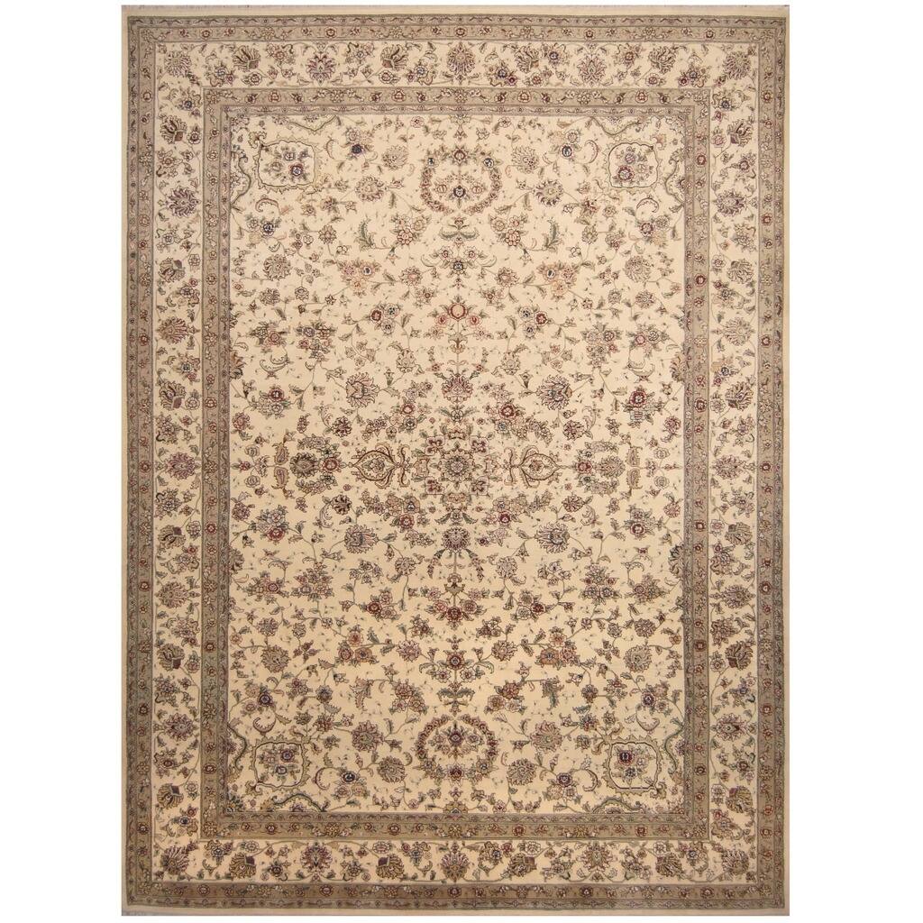 Handmade One-of-a-Kind Tabriz Wool and Silk Rug (India) - 10' x 14' - 10' x 14'