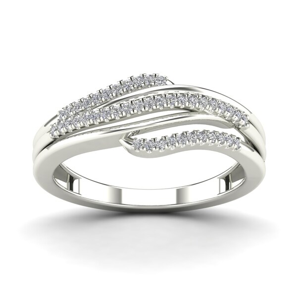 AALILLY 10k White Gold 1/6ct TDW Diamond Fashion Ring (H-I, I1-I2)