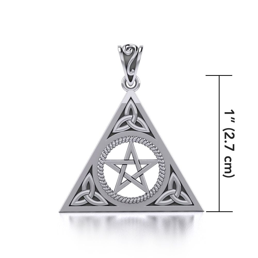 Celtic Triquetra Trinity Knot .925 Sterling Silver Necklace by Peter Stone