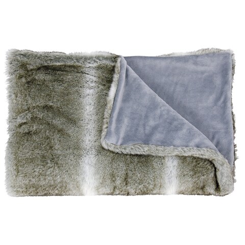 Mina Victory Faux Wolf Throw Blanket