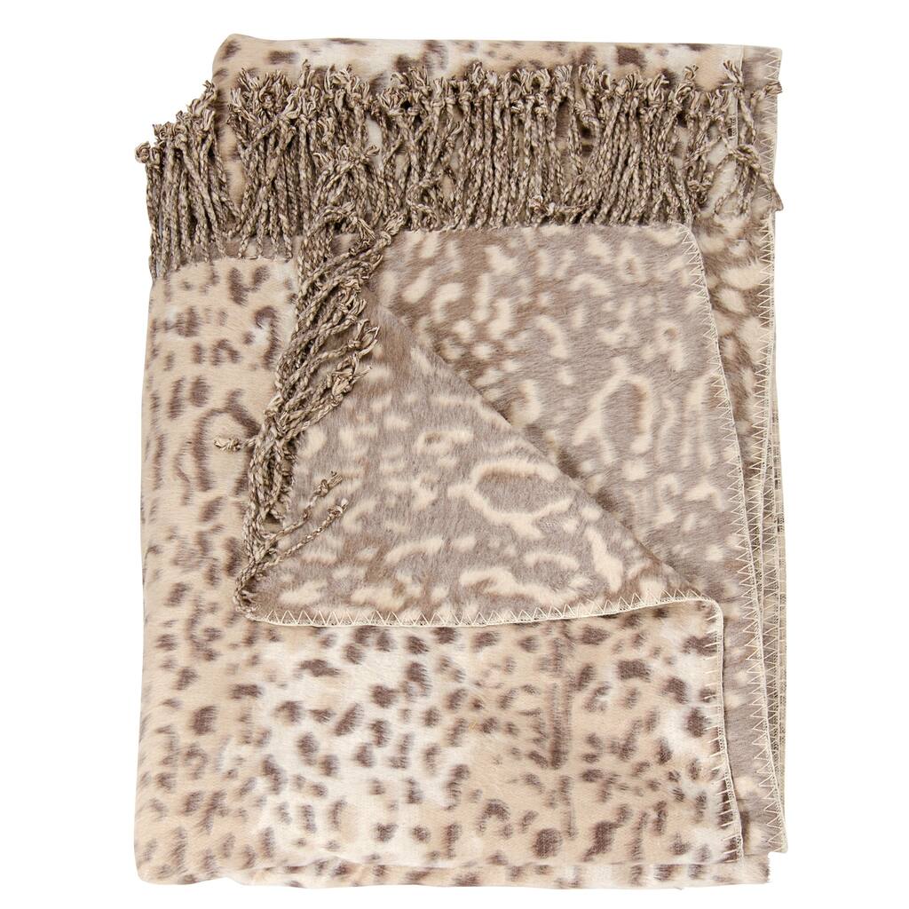 Mina Victory Snow Leopard Throw Blanket