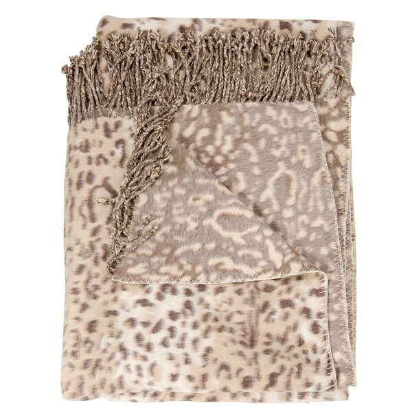 Mina Victory Snow Leopard Throw Blanket. Opens flyout.