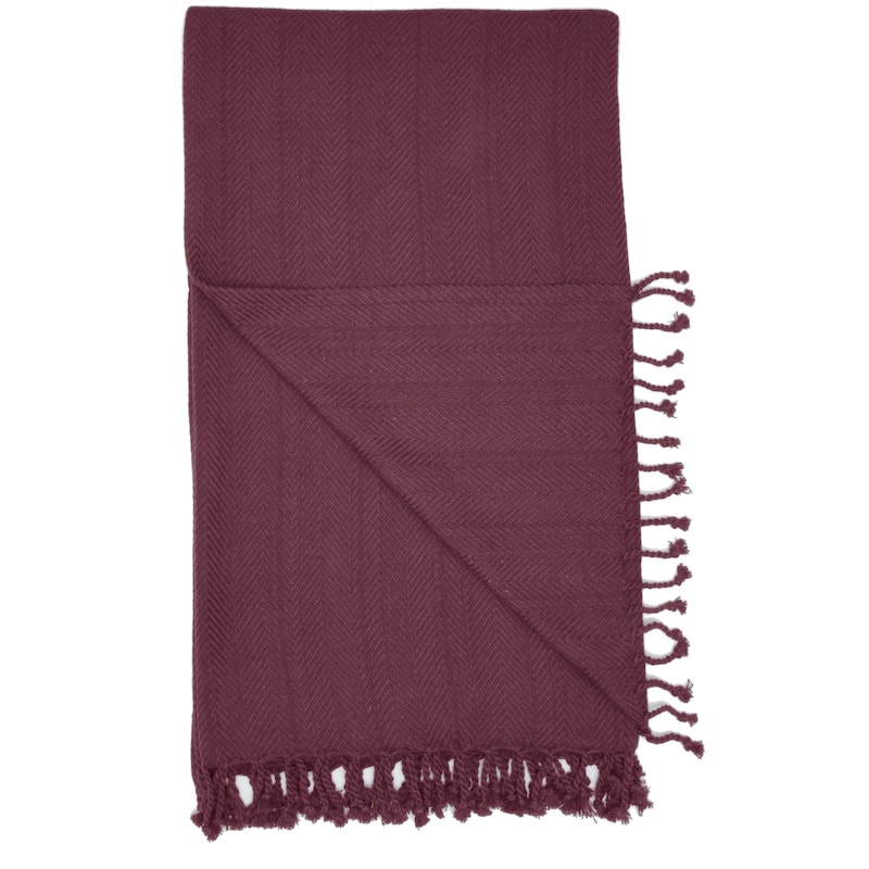Mina Victory Solid Chevron Throw Blanket