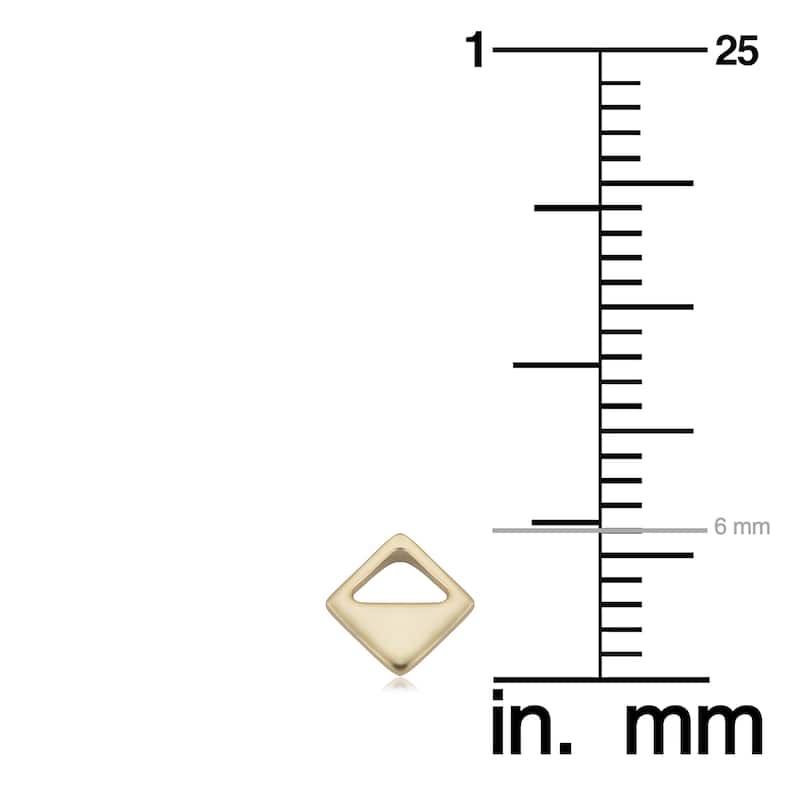 14k Yellow Gold Geometric Stud Earrings