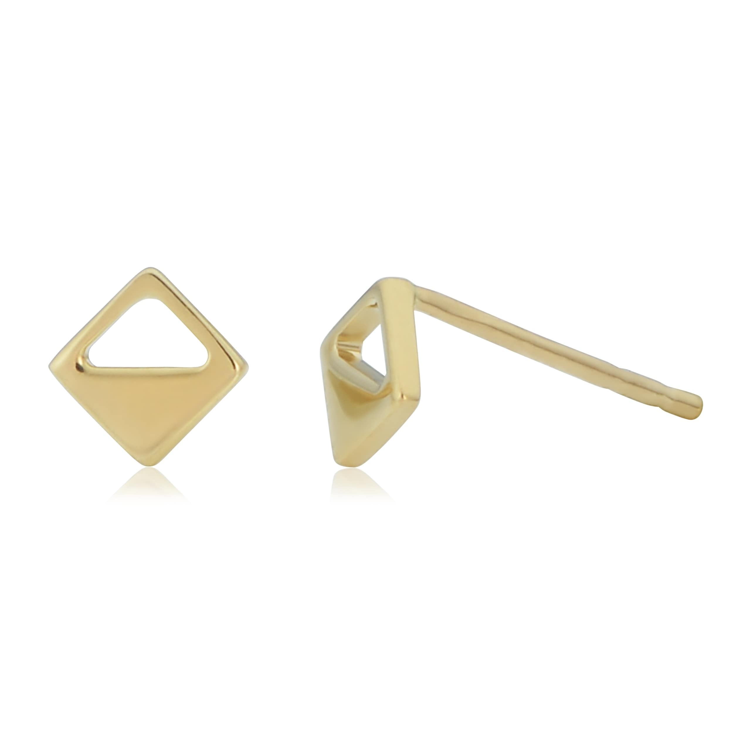 Au Naturale 14k Yellow Gold Geometric Stud Earrings
