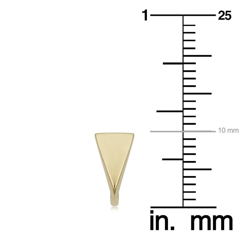 14k Yellow Gold 10 millimeter Triangle Huggie Hoop Earrings