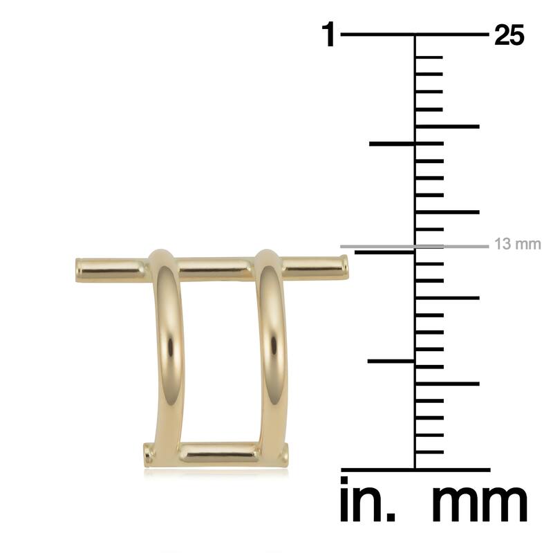 14k Yellow or Rose Gold Double Curved Bar Post Earrings