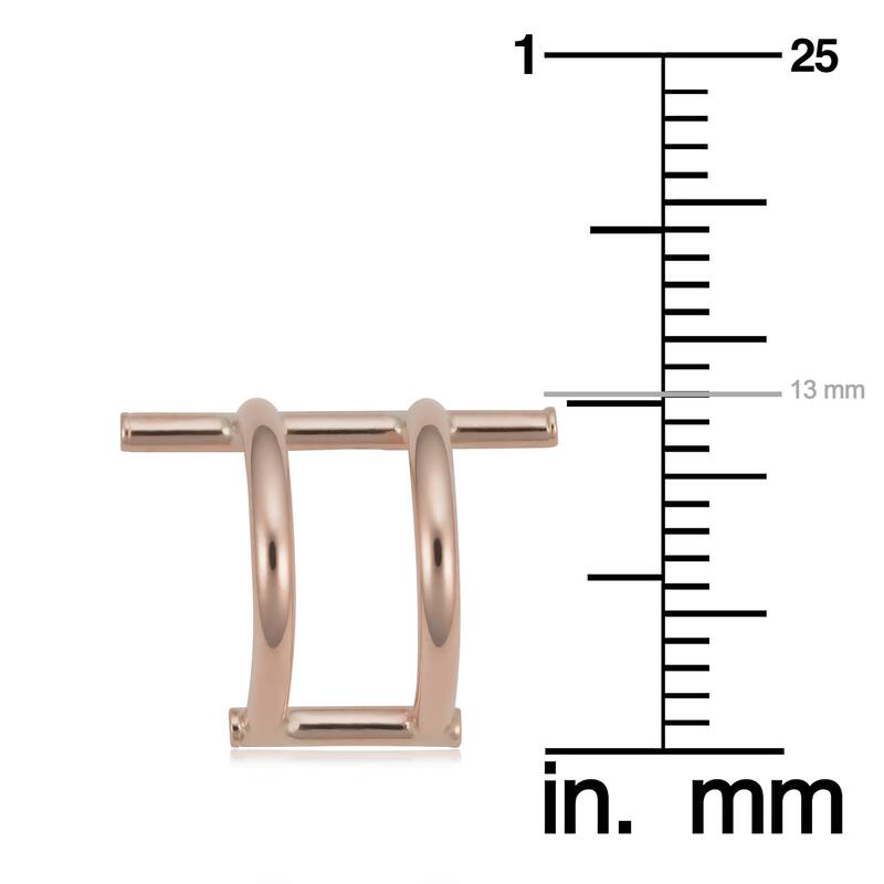 14k Yellow or Rose Gold Double Curved Bar Post Earrings