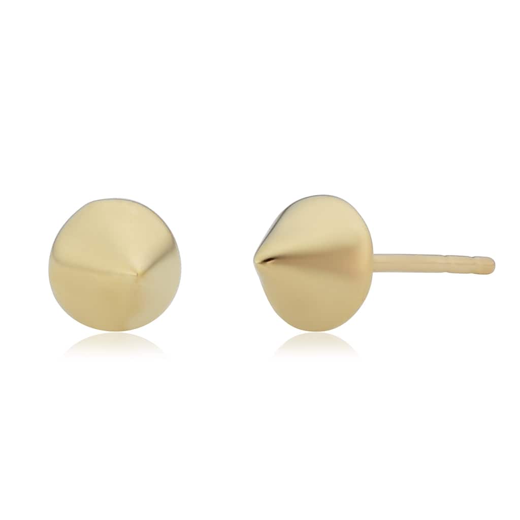 14k Yellow Gold Cone Spike Stud Earrings