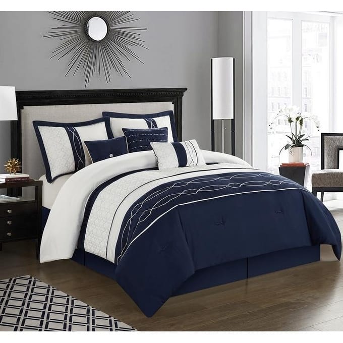 Bellerose 7 Piece Modern Geometric Comforter Set - On Sale - Bed Bath ...