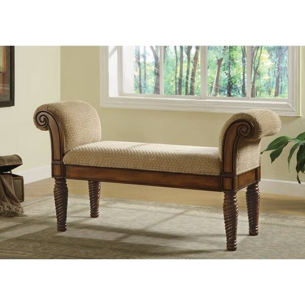 Tali Transitional Brown Upholstered Bench - Bed Bath & Beyond - 27754596