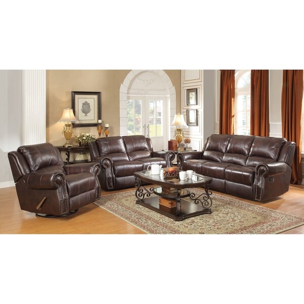 Nesbitt Burgundy Brown 2-piece Living Room Set
