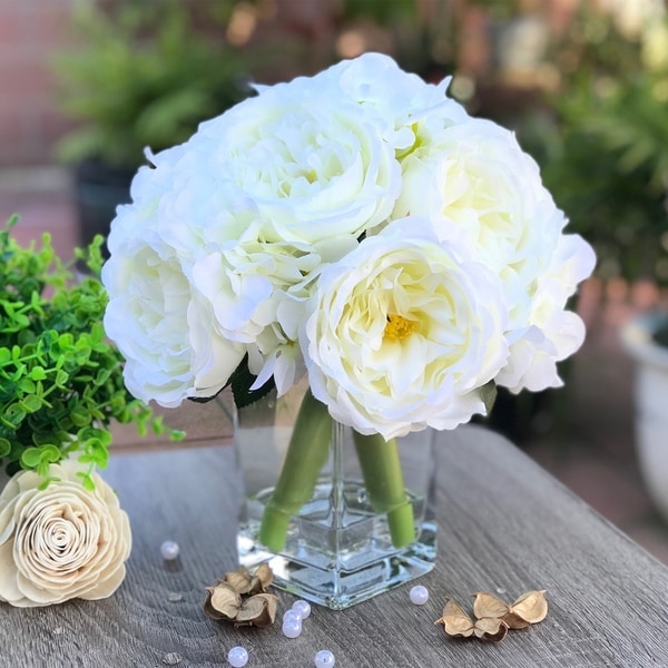 faux flowers in vase