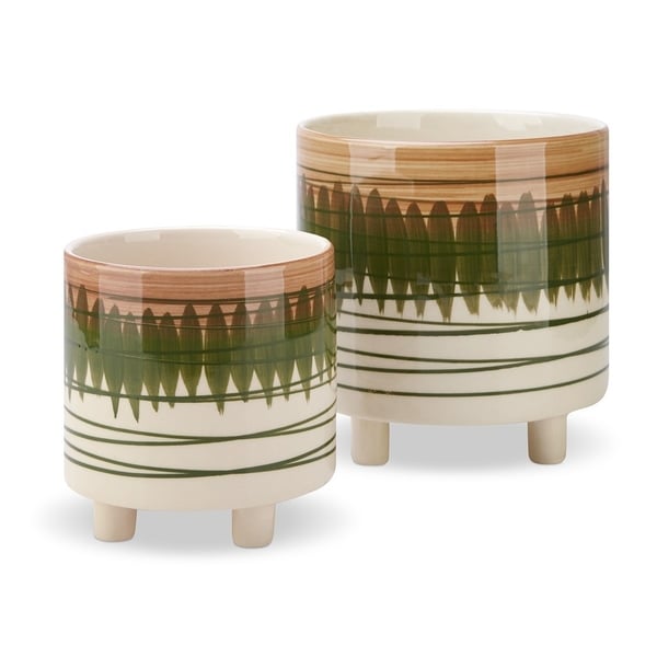 Andrei Footed Ceramic Planters - Set of 2