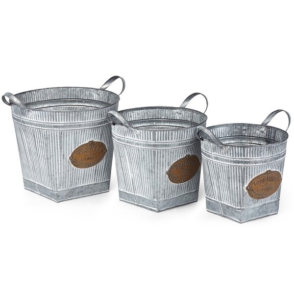 Ferdi Galvanized Planters - Set of 3