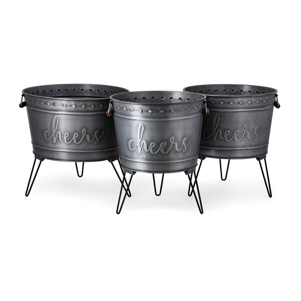 Galvanized Cheers Beverage Tub - Set of 3