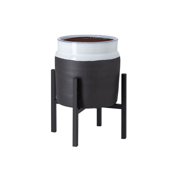 Miller Small Ceramic Planter with Stand