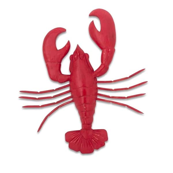 Imax Red Carved Wood Lobster Wall Decorations Set Of 3 On Sale Overstock 27758607