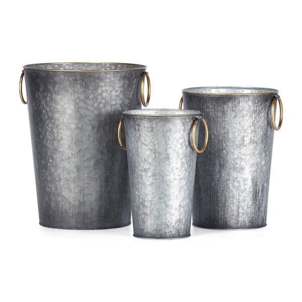 Lillian Galvanized Planters - Set of 3