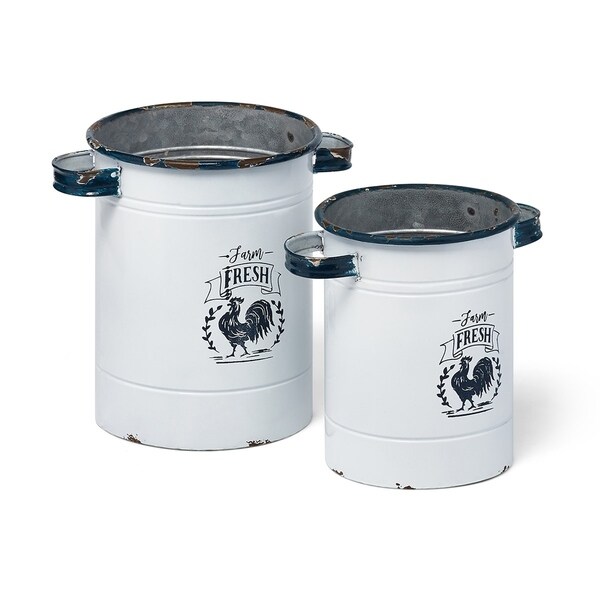Farm Fresh Decorative Pots with Handles - Set of 2