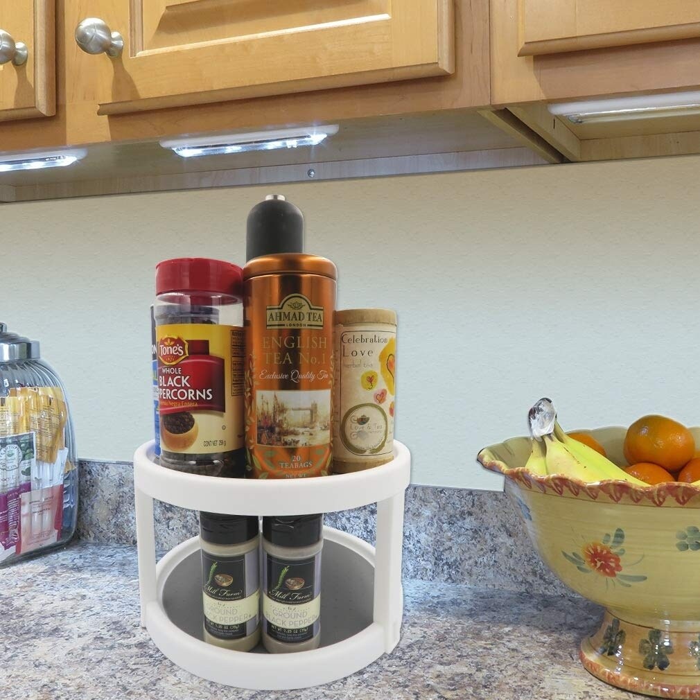 Shop Evelots Lazy Susan 2 Tier Non Skid Spinning Turntable Pantry