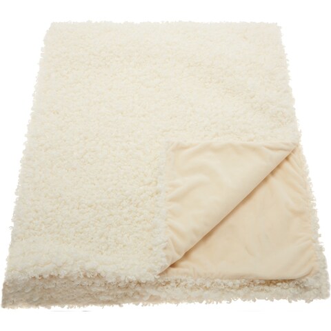 Mina Victory Curly Faux Fur Throw Blanket