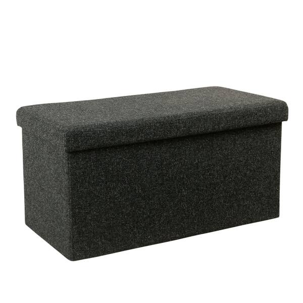 Shop Homepop Dark Grey Collapsible Storage Bench On Sale Free Shipping Today Overstock 27759074