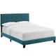 preview thumbnail 11 of 13, Copper Grove Hlukhiv Twin Upholstered Velvet Bed Sea Blue