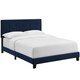preview thumbnail 6 of 13, Copper Grove Hlukhiv Twin Upholstered Velvet Bed Midnight Blue