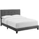 preview thumbnail 1 of 13, Copper Grove Hlukhiv Twin Upholstered Velvet Bed Gray