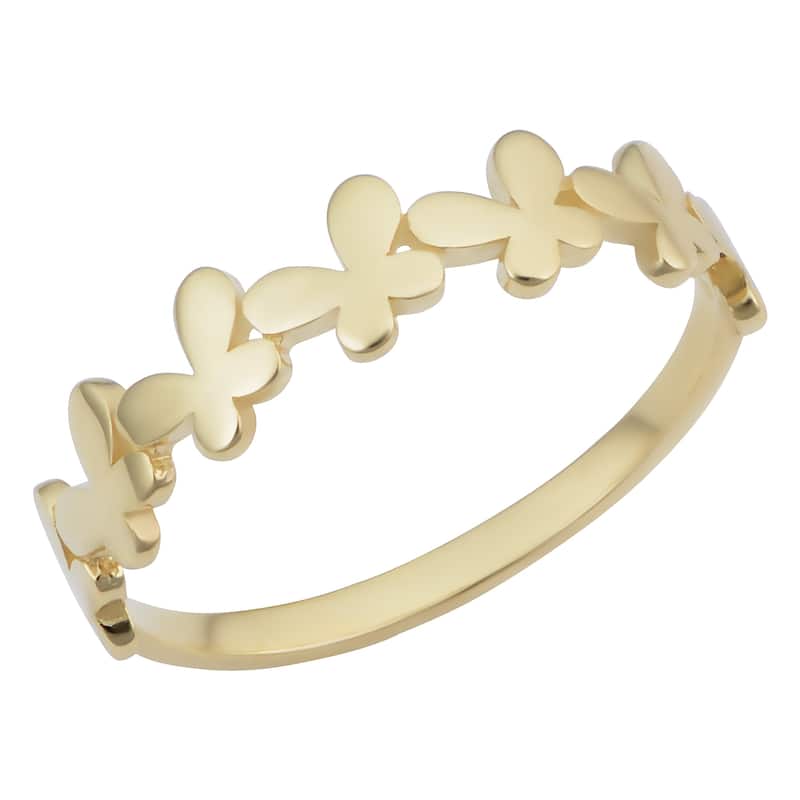 14k Yellow Gold Butterfly Ring (size 4-7)