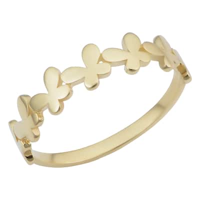 14k Yellow Gold Butterfly Ring (size 4-7)