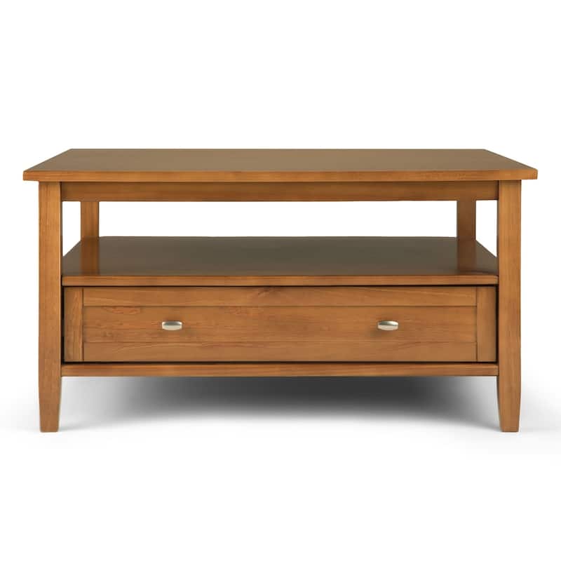 WYNDENHALL Norfolk SOLID WOOD 36 inch Wide Square Transitional Coffee Table - 36 x 36 x 18.5 - 36 x 36 x 18.5