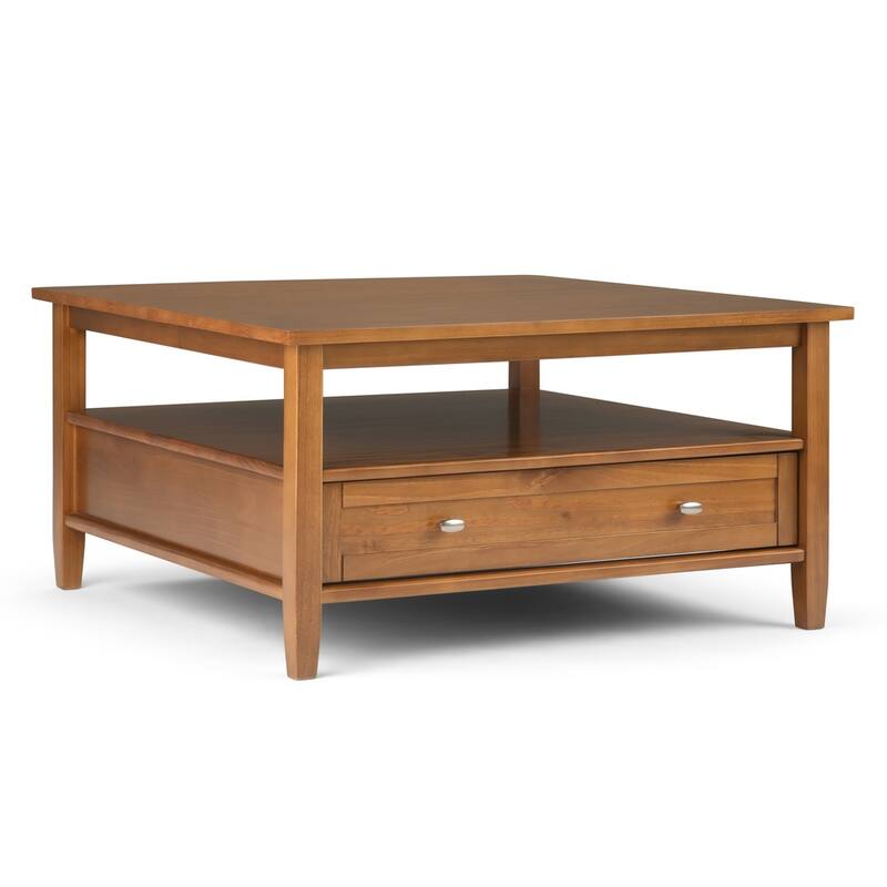 WYNDENHALL Norfolk SOLID WOOD 36 inch Wide Square Transitional Coffee Table - 36 x 36 x 18.5 - 36 x 36 x 18.5