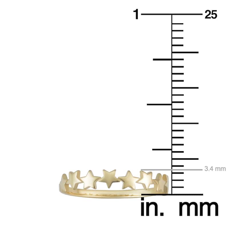 14k Yellow Gold Polished Star Ring (size 4-7)