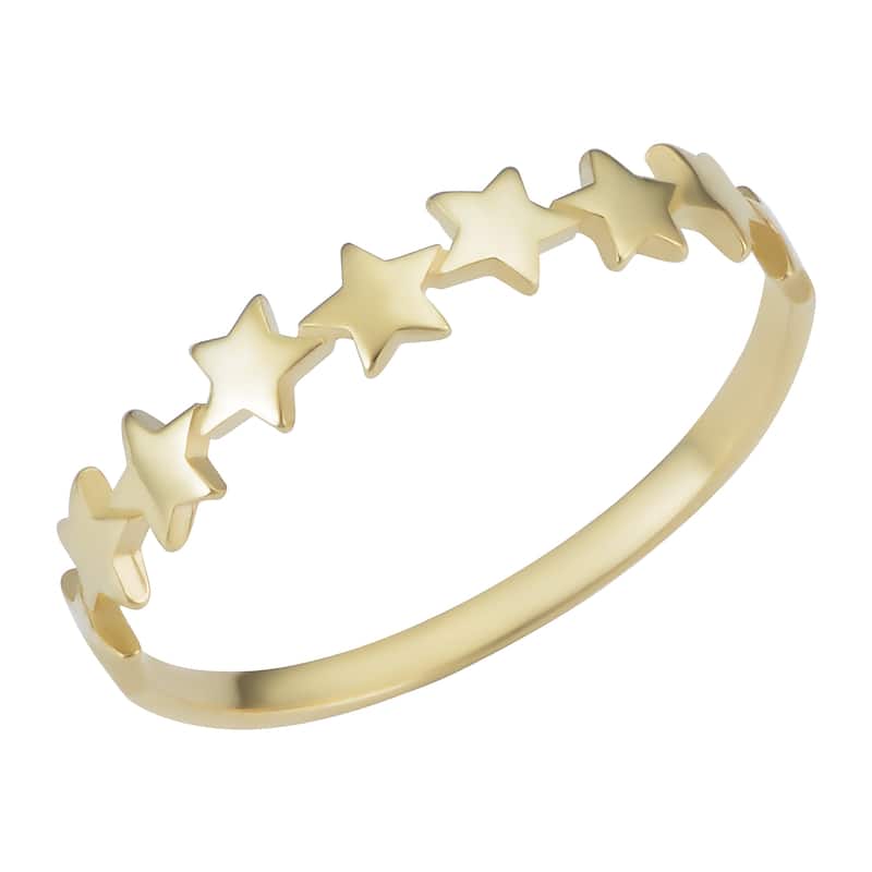 14k Yellow Gold Polished Star Ring (size 4-7)