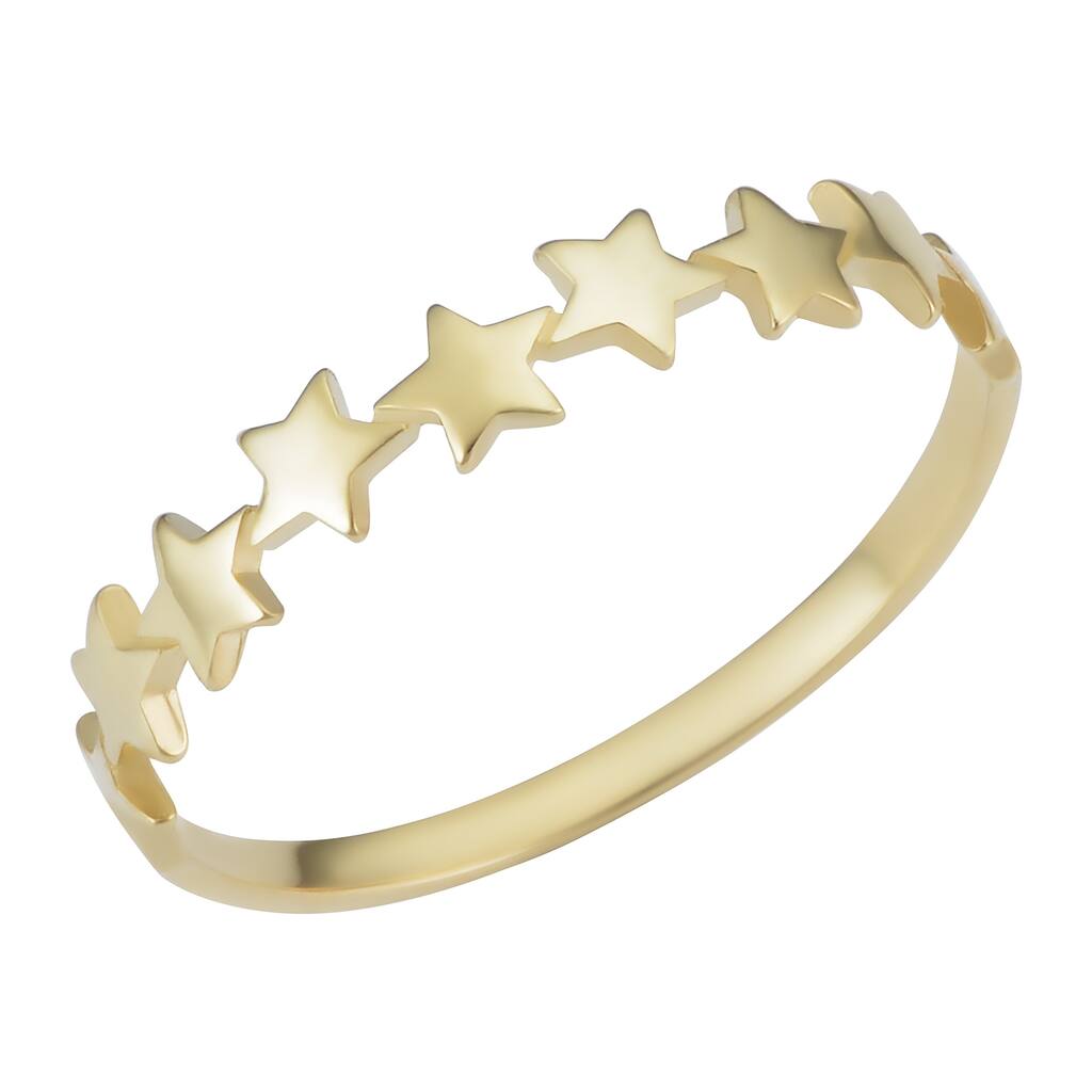 14k Yellow Gold Polished Star Ring (size 4-7)