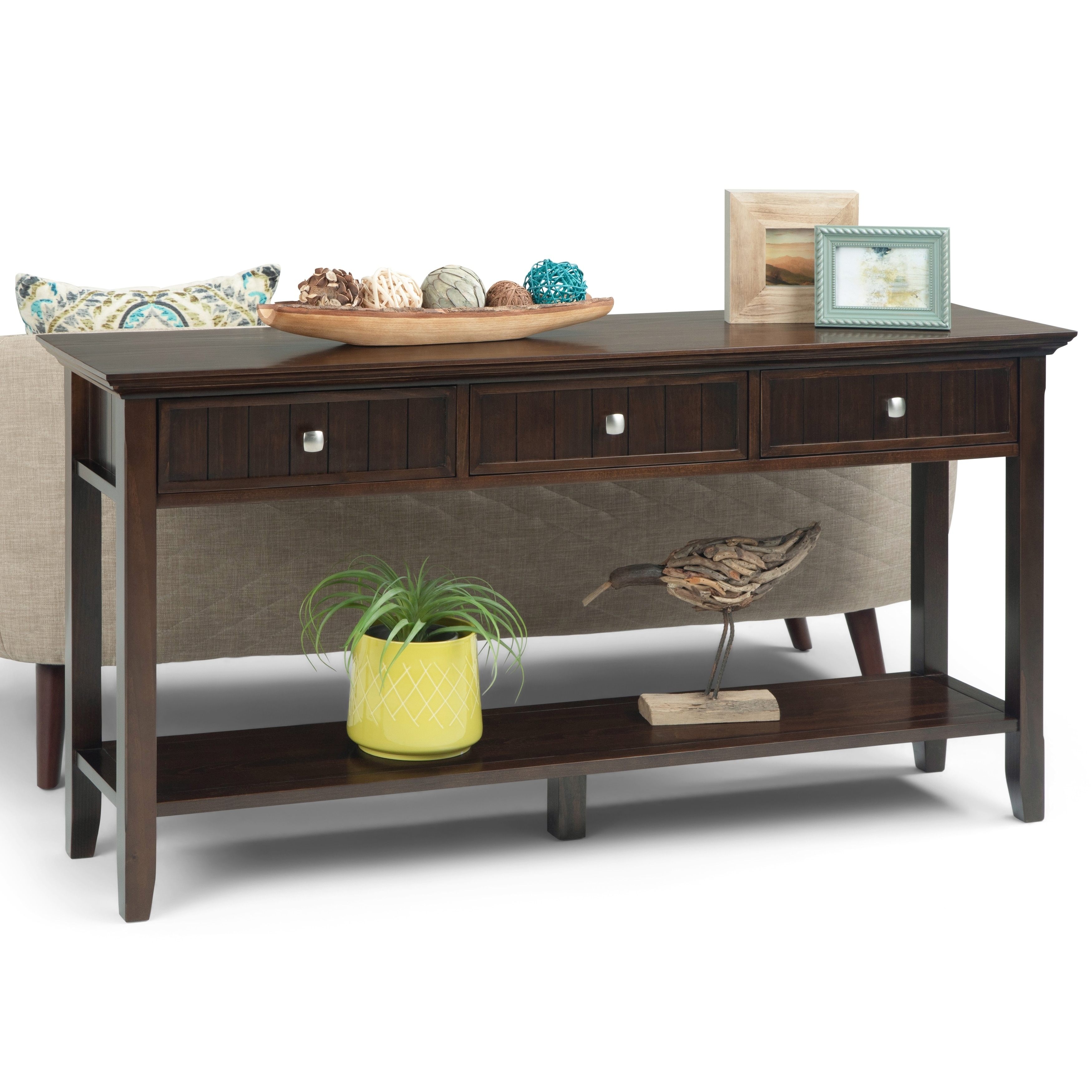 Wyndenhall Normandy Solid Wood 60 Inch Wide Rustic Wide Console Sofa Table 60 X 16 X 30 Overstock 27759186 Brunette Brown
