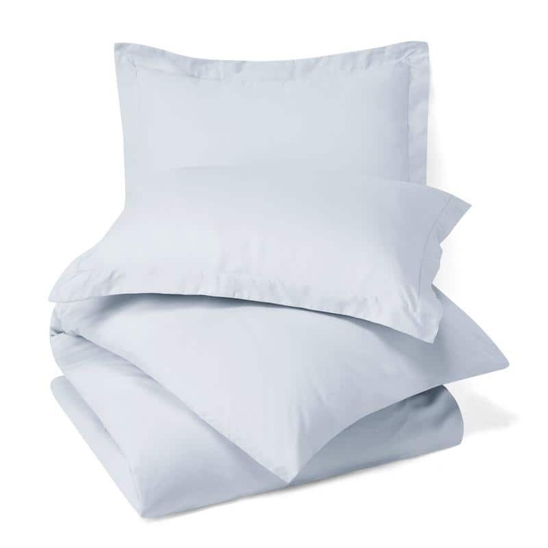Nestl Buttoned Comforter Cover and Pillow Sham Set - Twin - Ice Blue