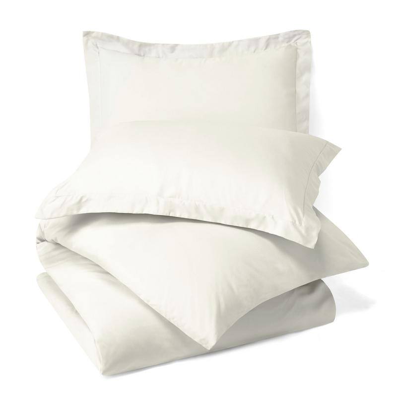 Nestl Buttoned Comforter Cover and Pillow Sham Set - Queen - Off White