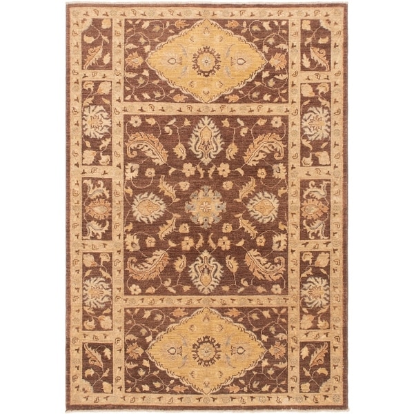 eCarpetGallery Hand-knotted Peshawar Oushak Cream Wool Rug - 5'1 x 7'2