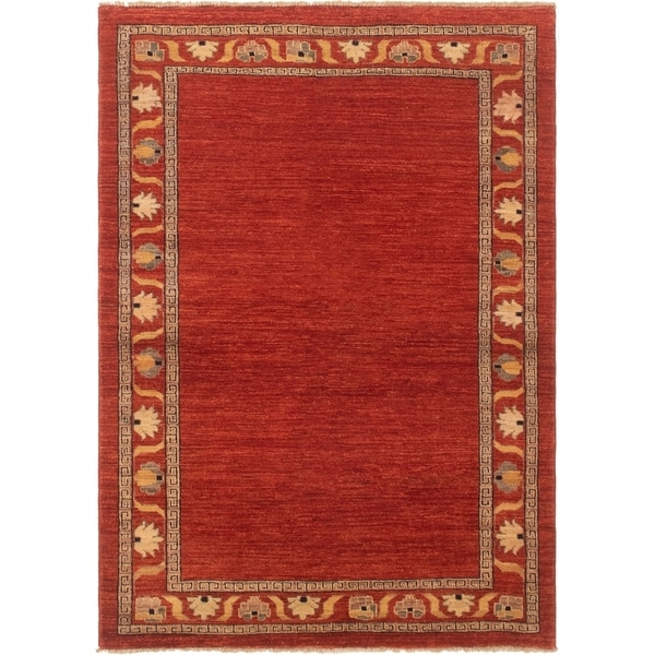 eCarpetGallery Hand-knotted Finest Ziegler Chobi Dark Copper Wool Rug - 4'8 x 6'7