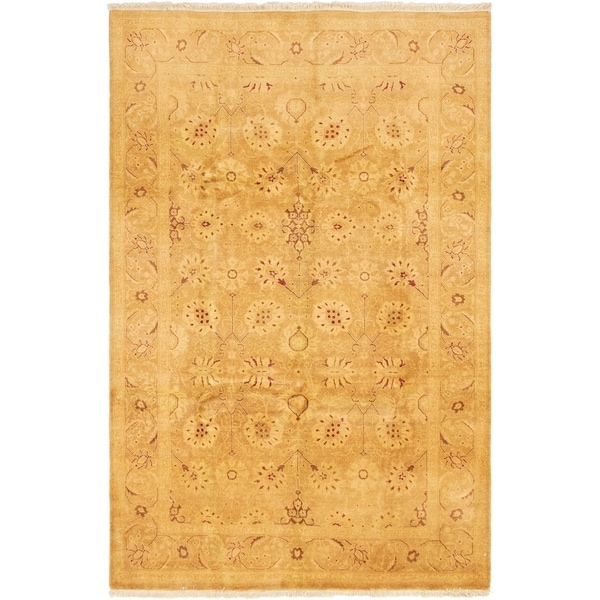 eCarpetGallery Hand-knotted Peshawar Oushak Beige Wool Rug - 6'1 x 9'0