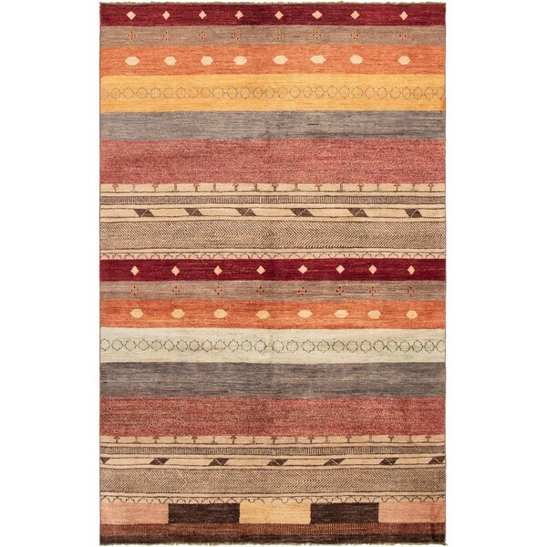 eCarpetGallery Hand-knotted Finest Ziegler Chobi Grey, Red Wool Rug - 6'6 x 10'2