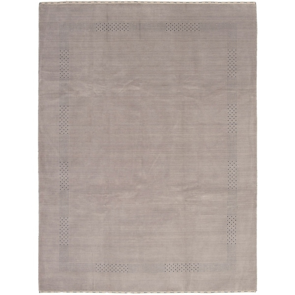 eCarpetGallery Hand-knotted Kashkuli Gabbeh Light Grey Wool Rug - 9'2 x 12'1
